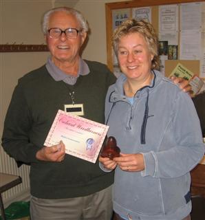 The monthly Highly commended Frank Hayward received his certificate 